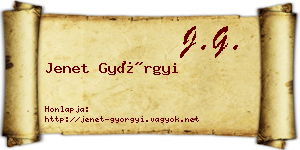 Jenet Györgyi névjegykártya